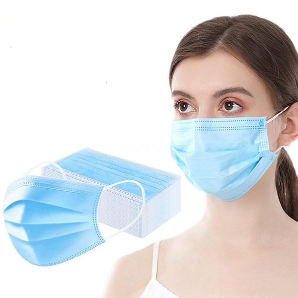 

dhl ship 24h shipping 3 ply mask blue dustproof nonwoven face mouth fog & haze masks k4yz