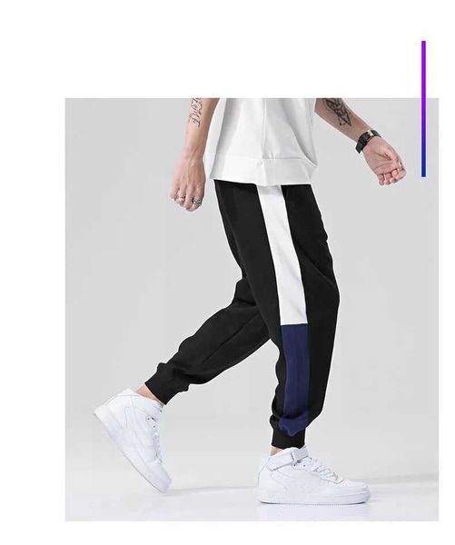 

осенняя мода марка брюки для mens track pants бегуны мужчины sweatpants drawstring stretchy бегуны одежда, Black