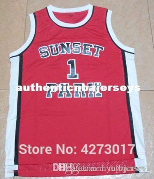 

sunset park jersey high school # 1 red movie men 's jerseys ing, Black;blue