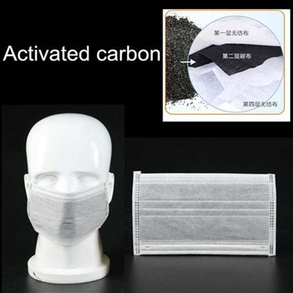 

4 layers activated bamboo carbon prevent anti virus formaldehyde bad smell bacteria proof face mouth mask