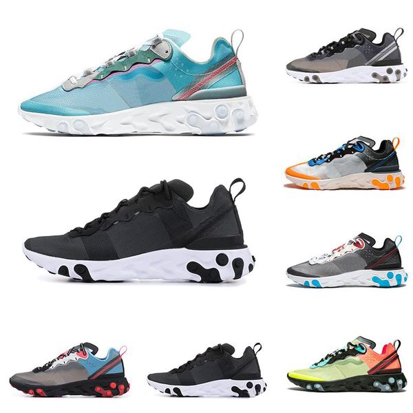 

New react element 87 running hoe for men women royal tint ail anthracite black breathable trainer neaker