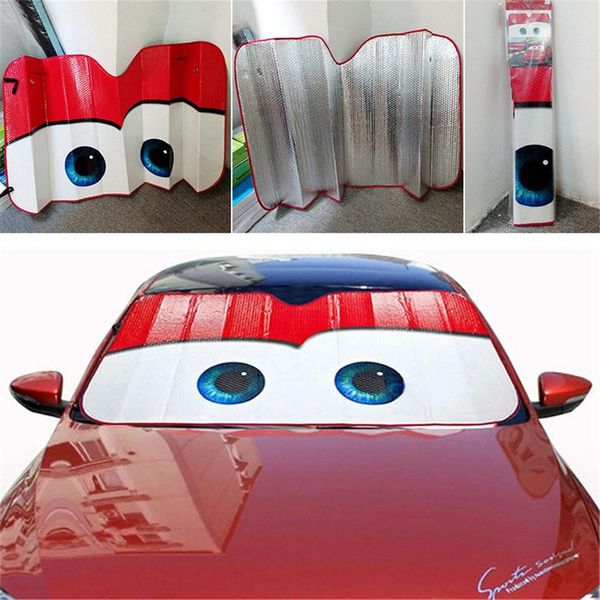 

130x70cm cartoon car visor auto solar protection foils eyes car front window windshield visor universal cover car-styling