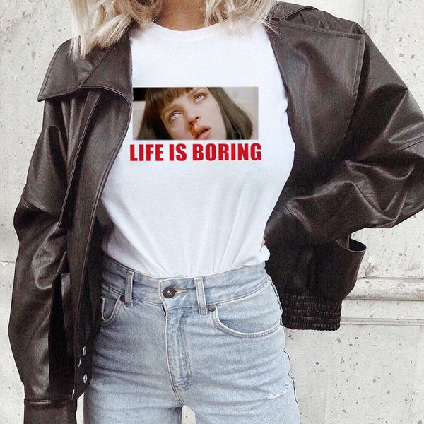 

women shirt women designer clothes spoof harajuku white female tshirt casual new summer novelty tee shirt femme is boring print plus size