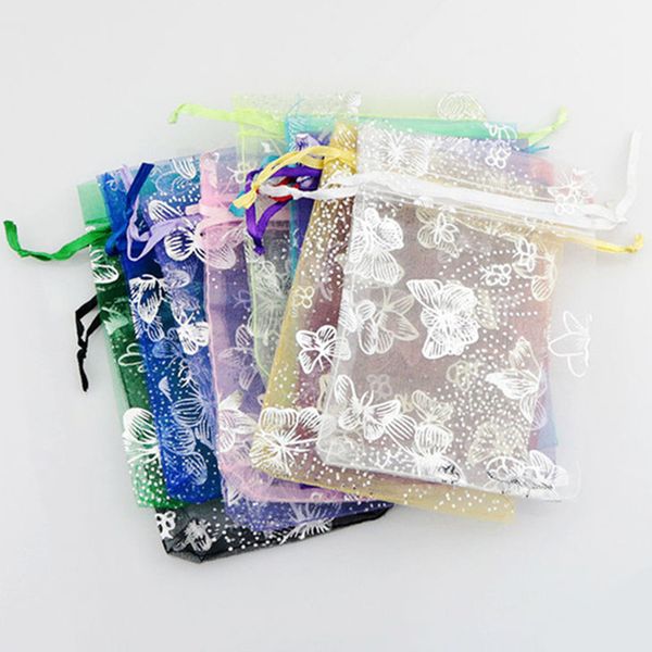 

gift wrap 100pcs 9x12 cm organza bags wedding pouches jewelry packaging nice bag 8 colors supplies 6z-sh330