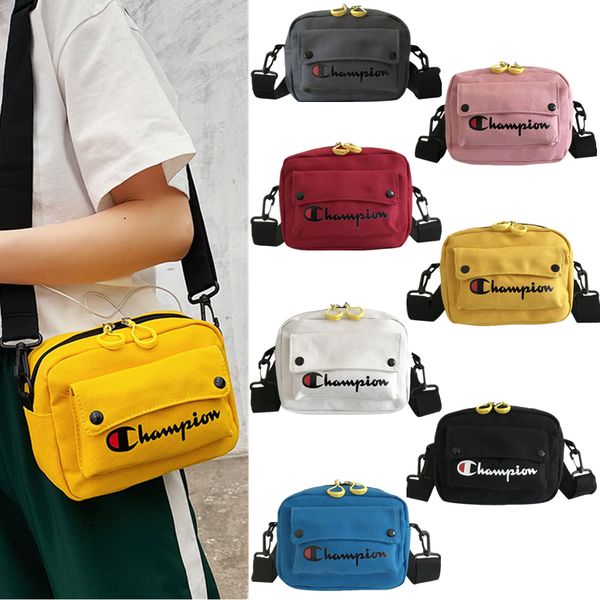 

плечо двойной молнии champions сумка холст смешной пакет грудь сумки бренда crossbody сумки на ремне сумки пляж путешествия спорт tote c5130