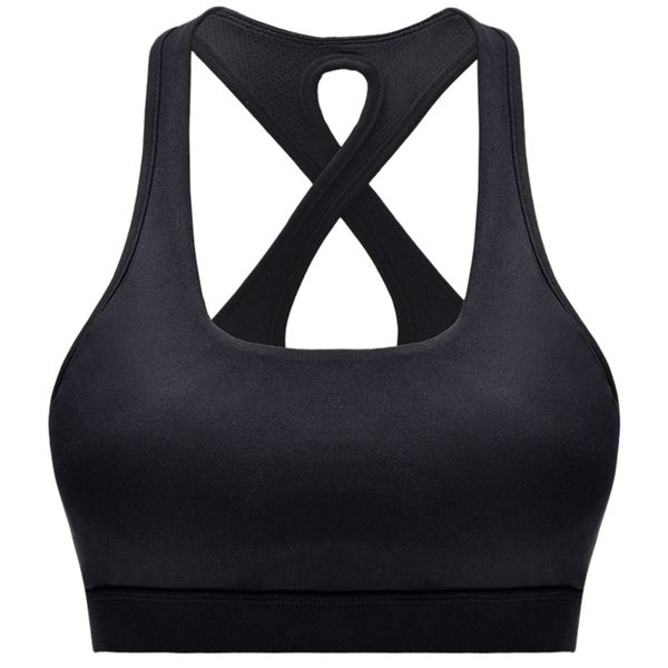 

high stretch breathable sports bra fitness women padded sport bra for running yoga gym seamless crop black s, White;black