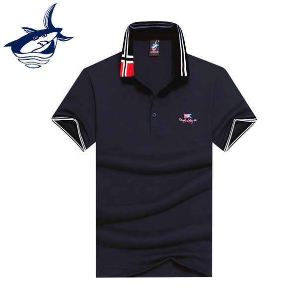 

2017 new arrival fashion men polo shirt brand tace & shark men camisa masculina cotton breathable yachting shark men polo shirt, White;black