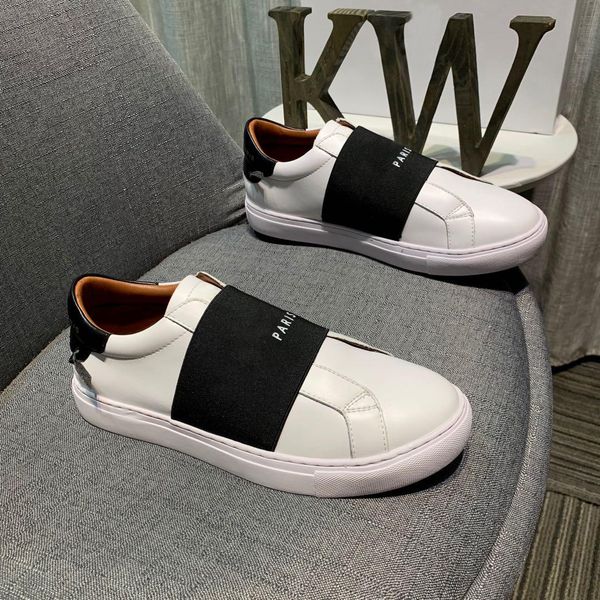 

various colors luxury designer casual shoes skateboard classic elastic sneakers womens mens trainers leather platform shoe flat chaussures, Black
