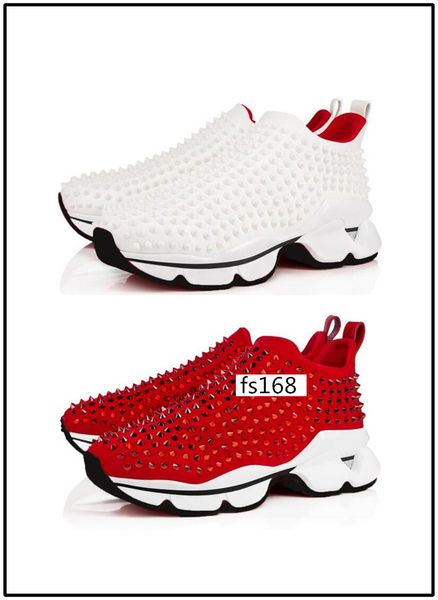 

arrival krystal spike sock donna flat sneakers designer mens red bottoms shoes 2, Black