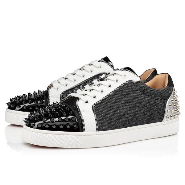 

new season seavaste 2 orlato sneakers spikes toe red bottom flats junior spiked men's women's trainers patent leather+ mesh honeyc, Black