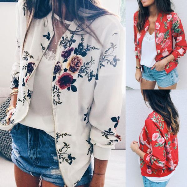 

2018 new floral jacket women fashion casual suit jacket business ladies spring fall zipper lapel coat outwear, Black;brown