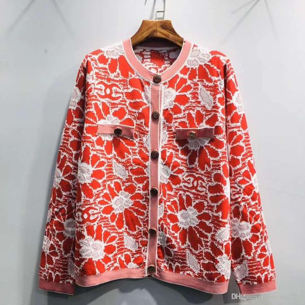 

303 2020 летний бренд тот же стиль свитер кнопка кардиган письмо круглый вырез мода роскошь женская одежда kint qian, White;black