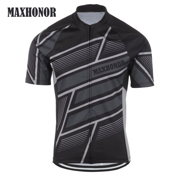 

2017 new arrival cycling jersey white black short sleeve cycling clothing customized wholesale men maxhonor, Black;red