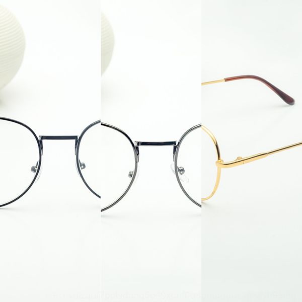 

2020 round metal myopia frame plain glasses crown prince glasses can be equipped with myopia, Silver