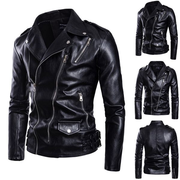 

winter coat men leather jacket autumn&winter biker motorcycle zipper outwear coat winter jacket support dropshipping, Black;brown