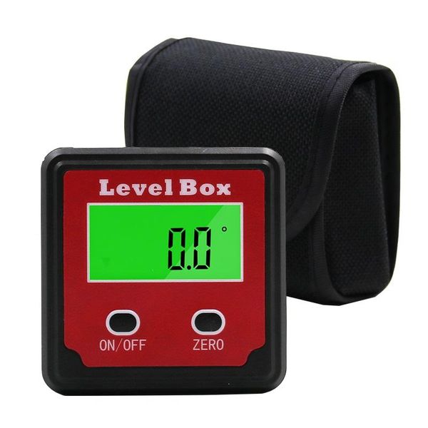 

red precision digital protractor inclinometer level box digital angle finder bevel box with magnet base