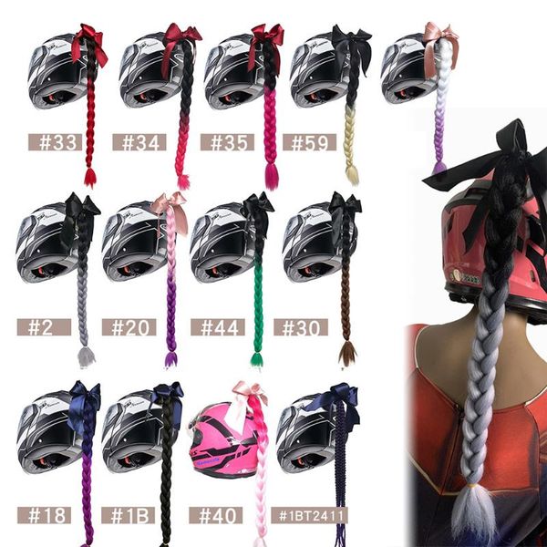 

25" punk style gradient braids wig decoration diy for motorcycle motorbike helmet styling accessories