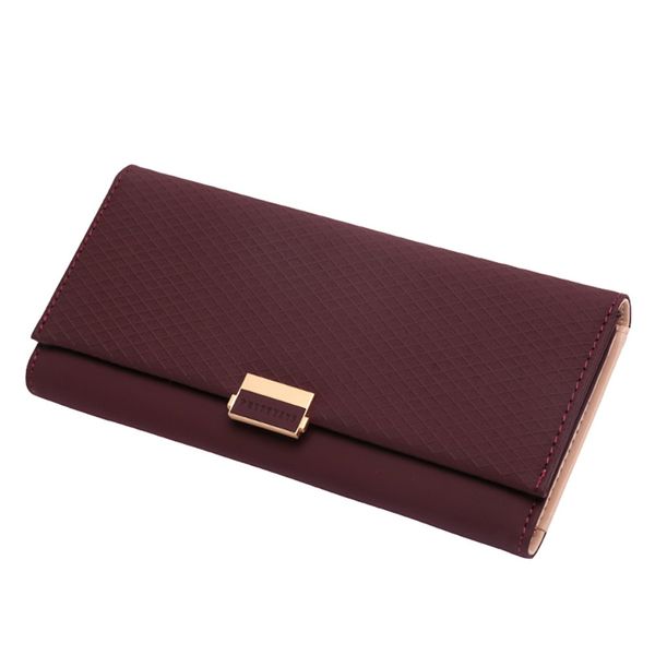 

woman wallet clutch plaid wallet zipper female ladies change women credit phone card holder coin purses for girls, Red;black