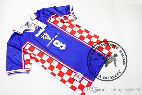 

1998 suker boban prosinecki bilic old retro soccer jersey, Black;yellow