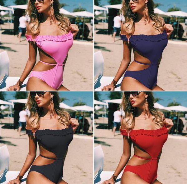 

2019 взрыв pure-color uniform бикини кружевной купальник женский униформа купальник удаление плечевой ленты