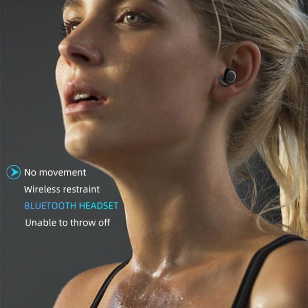 

earphone portable headset wireless touc 3d stereo bluetooth with charging box sports earphone car
