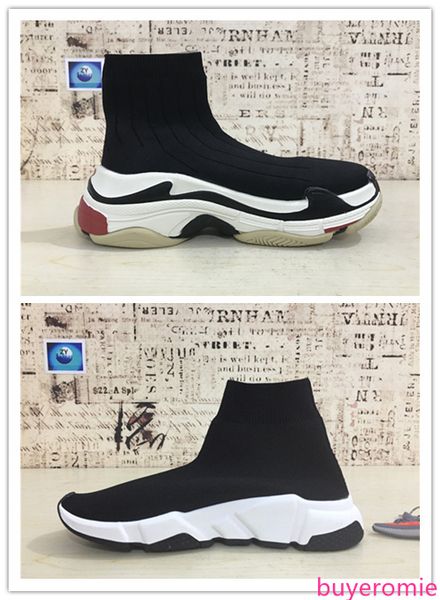 

2019 triple s paris speed runner knit deep blue sock shoes original luxury trainer runner sneakers race mens women sports shoes