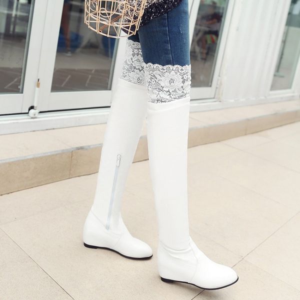 

big size boots women shoes ankle boots for women ladies shoes woman winter solid color round head side zipper, Black
