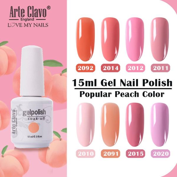 

arte clavo 15ml pink color gelpolish uv led nail gel polish soak off gel nail polish manicure gels art art salon, Red;pink