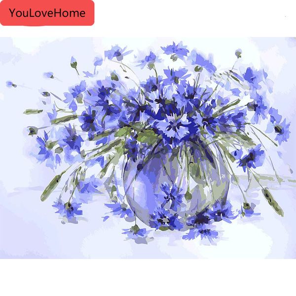 

картина маслом цветок на холсте ручная роспись окраска по номерам арт подарок diy наборы картина домашнего декора красивая живопись по номер