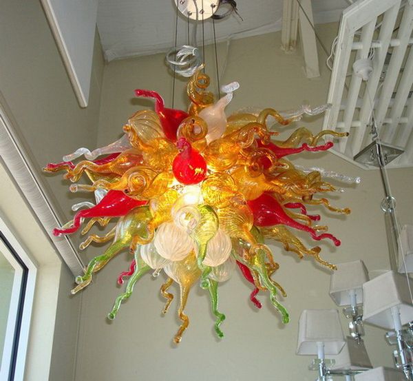 

modern chandelier led saving light source chihuly style murano glass chain pendant