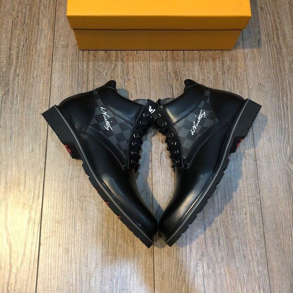 

d6 black fashion casual men shoes autumn and winter luxury leather men shoes original box packaging zapatos hombre