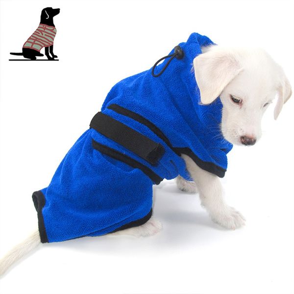 

dog bathrobe microfiber quick drying towel with adjustable strap,super soft fast absorbing water bath towel dogs and cat pet