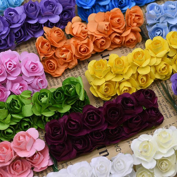 

1cm paper flower small artificial rose flowers decoration for home ,wedding flower decor,diy wreath flower 288pcs
