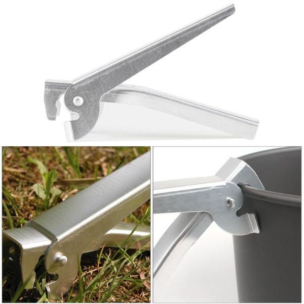 

camp kitchen durable pan gripper arm outdoor cookware aluminum anti-skid handle anti- pot bowl holder picnic tableware camping