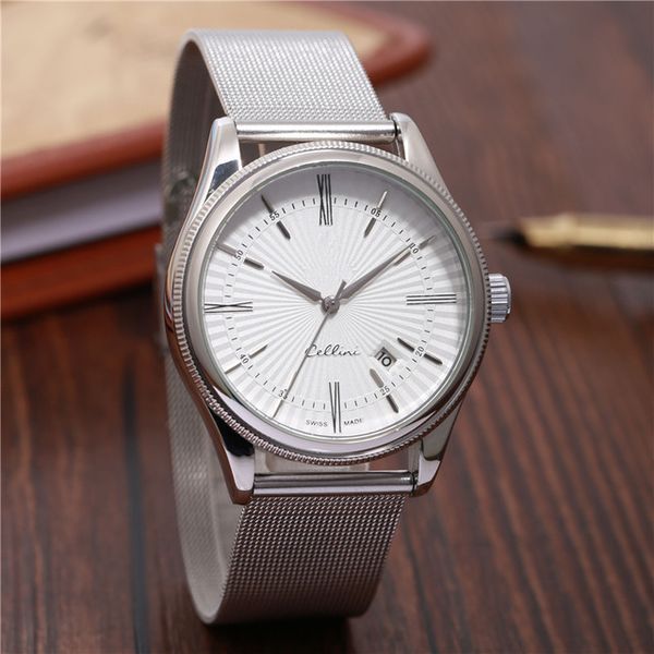 

new men luxury watches men watches steel strip fashion wrist watch brand famous quartz watch clock montre homme, Slivery;brown