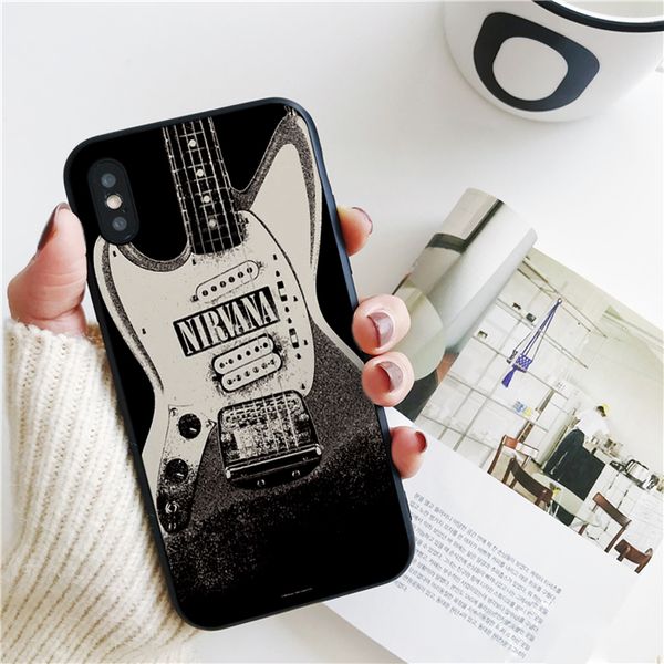 

capa luxury nirvana rock band guitar cover for iphone 11 pro xs max xr case for iphone 8 7 6s plus 5s se 5 case soft silicone cover.