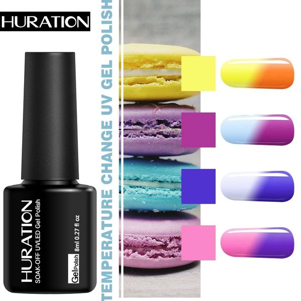 

colors thermal gel nail polish 8ml temperature color changing soak off uv gel varnish nail art long lasting colorful lacquer, Red;pink