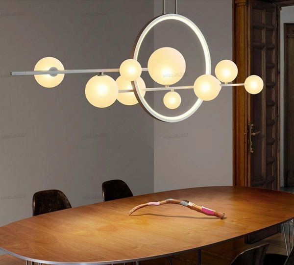 

new led chandelier lighting transparent glass ball modern long chandelier used in restaurant nakajima bar cafe office chandelier llfa