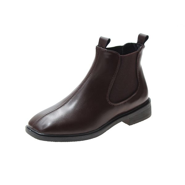 

women ankle boots designer boots female casual shoes woman flat fashion platform round toe comfortable s11-30, Black