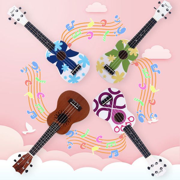 

21 inch soprano ukulele flower pattern hawaii guitar string musical instrument for guitar player string musical instrument