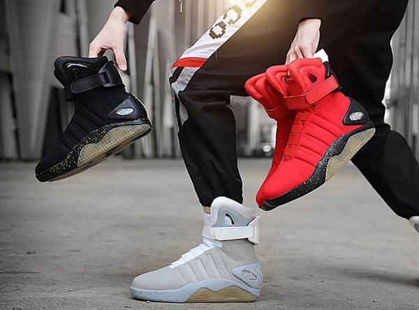 

marty mcflys sneakers led back to the future glow in the dark boots gray/black charger mag casual shoes