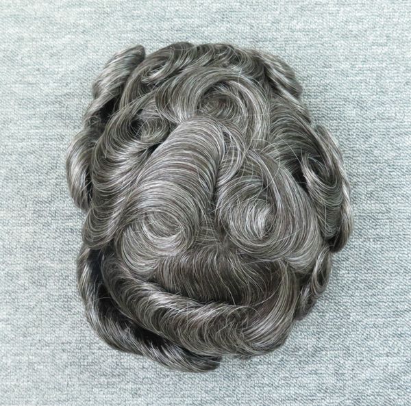 2019 Men S Virgin Human Hair Toupees With 40 White Gray Hair