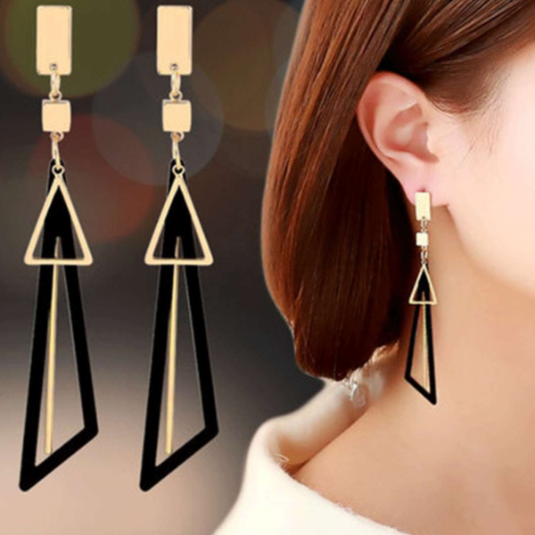 

koreanische kreative lange erklärung geometrische dreieck quaste baumeln серьги für frauen серьги режим schmuck брин, Golden;silver