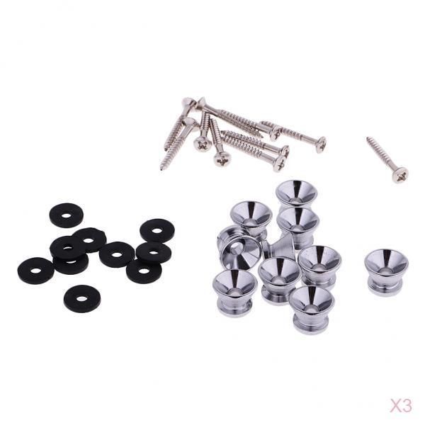 

30pcs guitar strap locked button with washers bolts for ukulele guitar parts, Black;brown