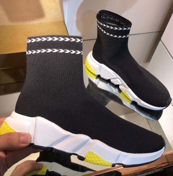 

beat designer sneakers en maille stretch speed trainer black tan men speed mid-trainer sock sneakers casual shoes runners shoes a22