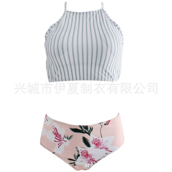 

2020 новые купальники цветочный принт купальники раскол высокой талией бикини женщины высокого качества на заказ пляж серфинг незаменимые, White;black