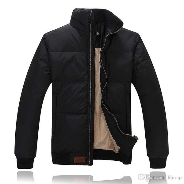 

code 207 famous brand thicken winter men jackets coats outside casual stand collar warm down jacket with white duck down inside, Black