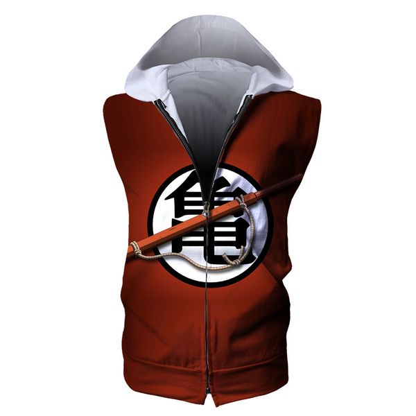 

fashion digital printing european size sleeveless hooded vests blouse hoodies, Black