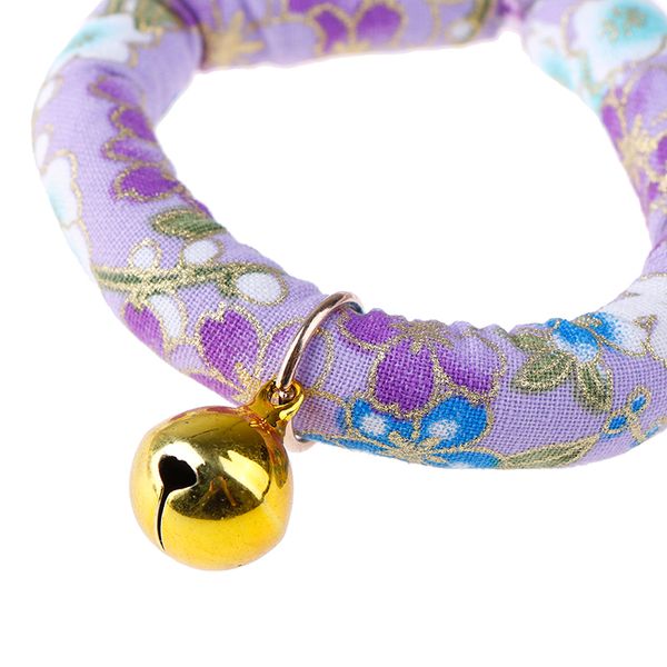

handmade adjustable japanese style necklace with bell dog cat collar printed necktie for puppy kitten pet cat accessories