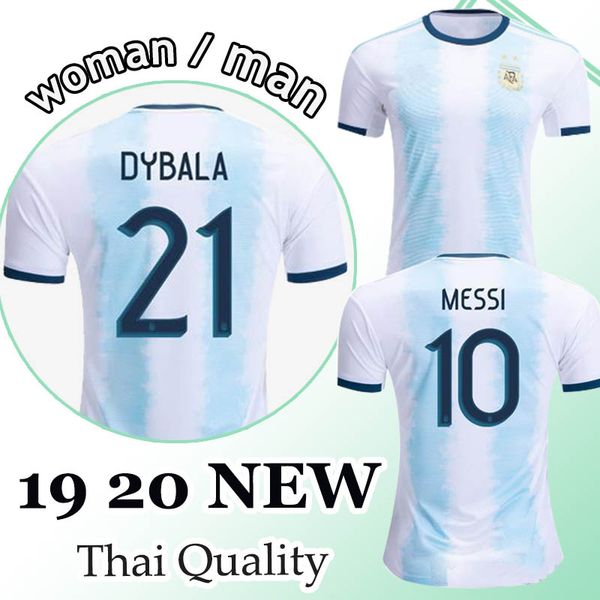 

2019 2020 Thailand Argentina Soccer Jerseys Argentina Home soccer Shirt 10 MESSI 9 AGUERO 21 DYBALA 22 LAUTARO away Football jerseys